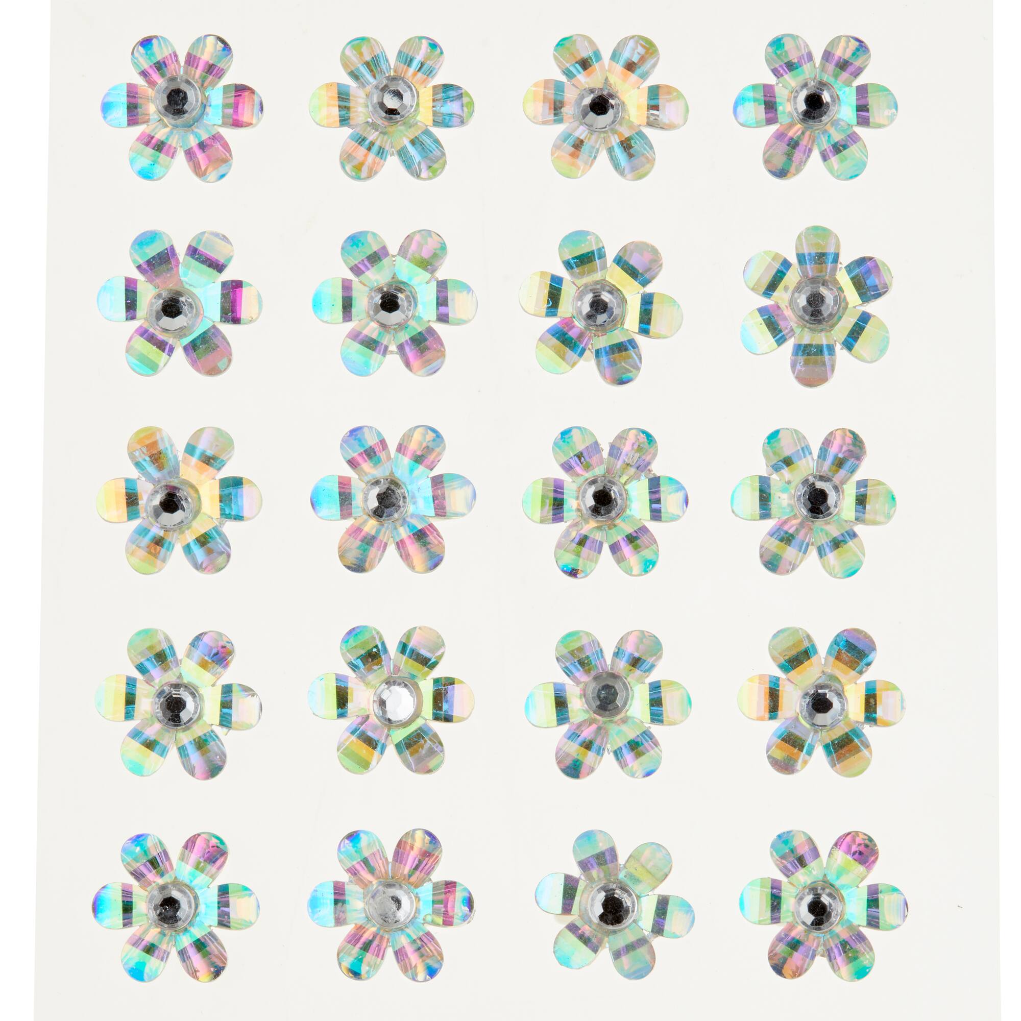 Clear Iridescent Bling Flower Stickers By Recollections™